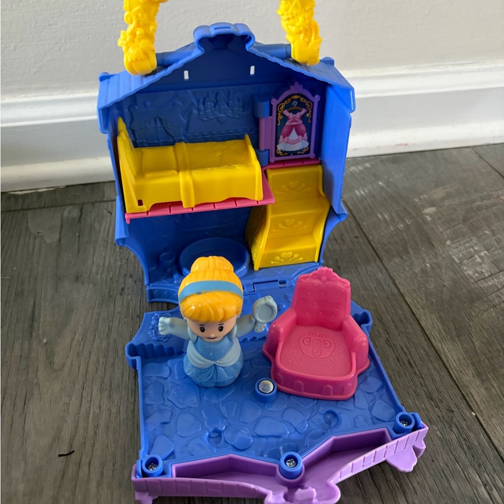 Little People Blue and Pink Princess Playset with Doll-Cinderella take and go